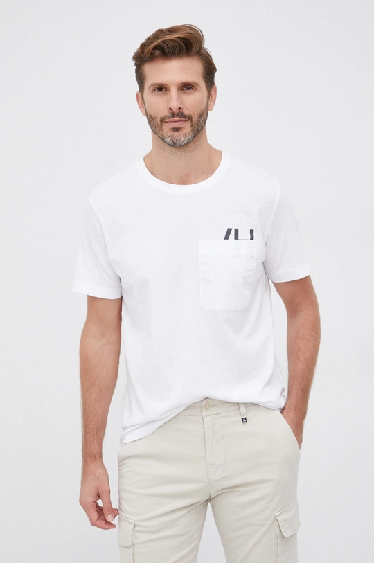 biały Selected Homme T-shirt bawełniany