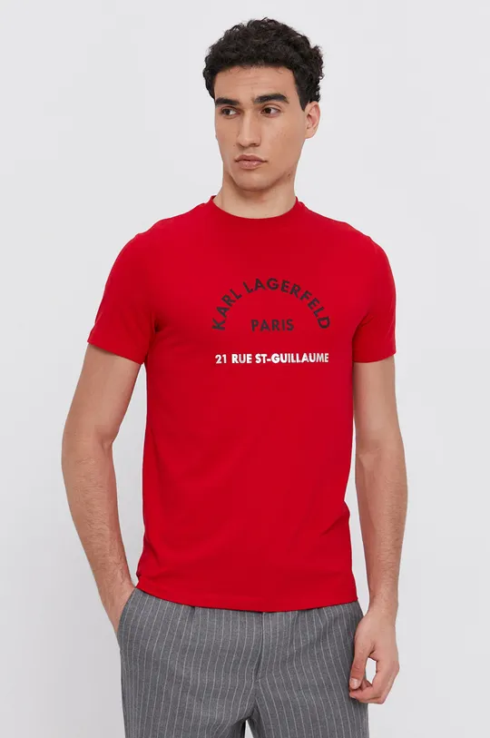 czerwony Karl Lagerfeld T-shirt 512221.755070 Męski