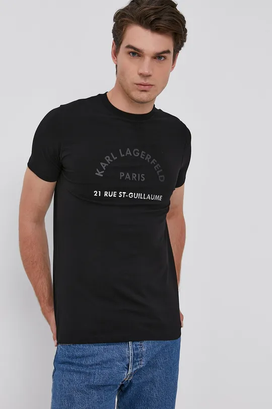 czarny Karl Lagerfeld T-shirt 512221.755070 Męski