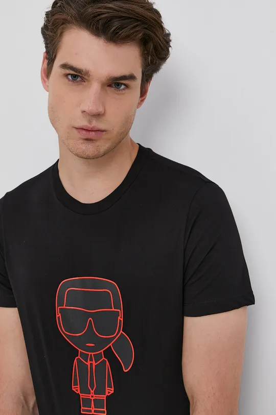 czarny Karl Lagerfeld T-shirt bawełniany 512224.755072 Męski