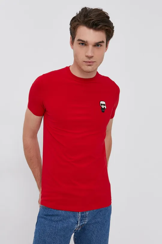 červená Tričko Karl Lagerfeld Pánsky