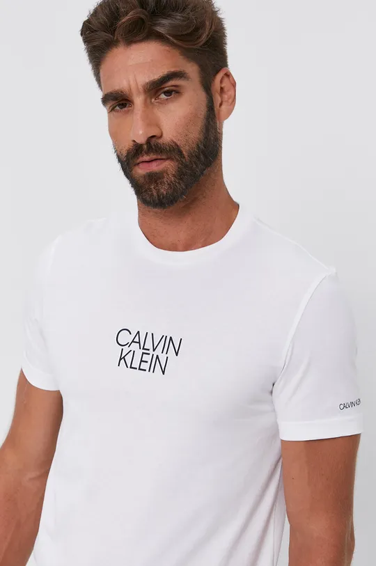 biały Calvin Klein T-shirt bawełniany Męski