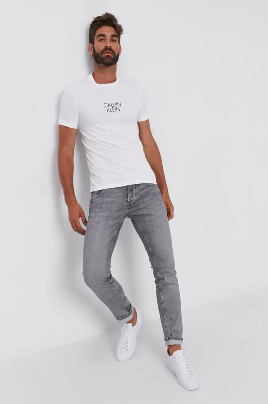 Calvin Klein T-shirt bawełniany biały