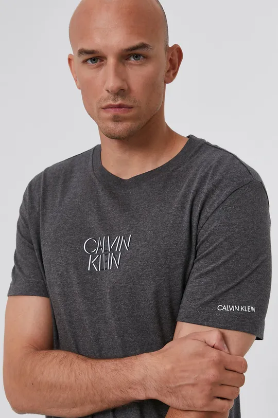 szary Calvin Klein T-shirt bawełniany Męski