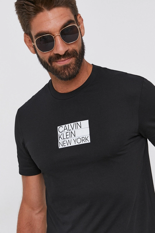 czarny Calvin Klein T-shirt bawełniany