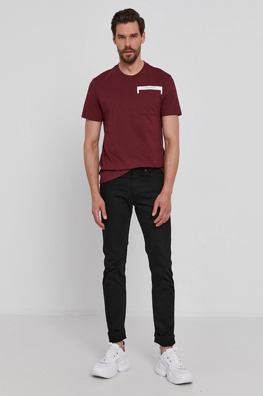 Calvin Klein T-shirt bordowy