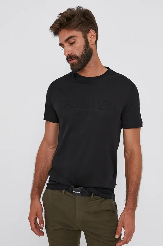 czarny Calvin Klein T-shirt Męski