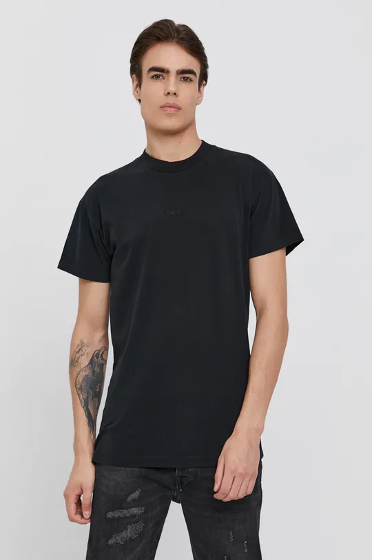μαύρο Βαμβακερό μπλουζάκι Tigha Ανδρικά