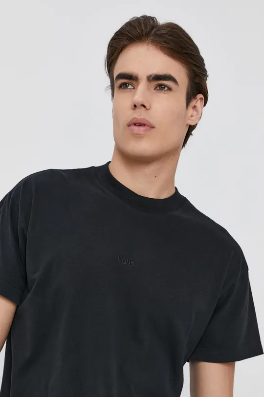 μαύρο Βαμβακερό μπλουζάκι Tigha