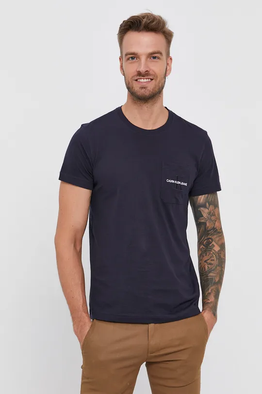 Calvin Klein Jeans T-shirt bawełniany J30J319098.4890 granatowy