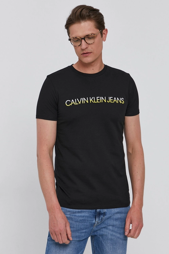 czarny Calvin Klein Jeans T-shirt J30J318203.4890 Męski