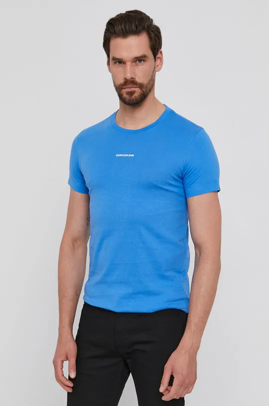 niebieski Calvin Klein Jeans T-shirt J30J318067.4890 Męski