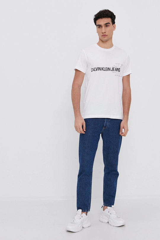 Calvin Klein Jeans T-shirt bawełniany J30J318208.4890 biały