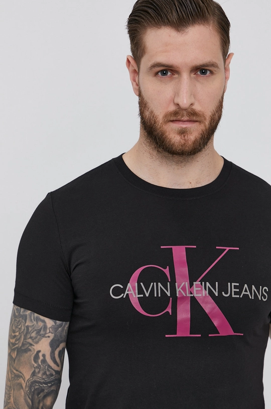 czarny Calvin Klein Jeans T-shirt J30J317065.4890