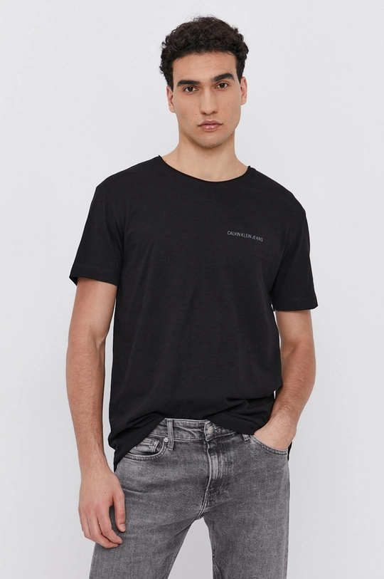 czarny Calvin Klein Jeans T-shirt bawełniany J30J319105.4890 Męski