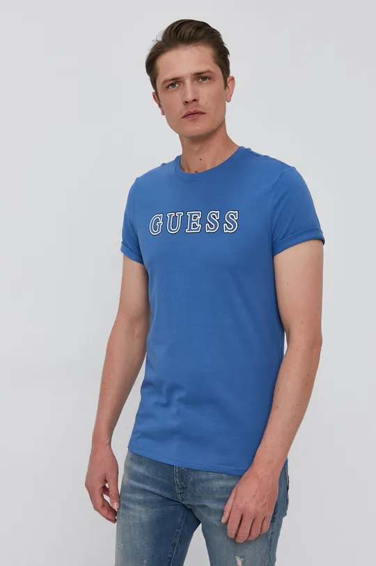 niebieski Guess T-shirt Męski