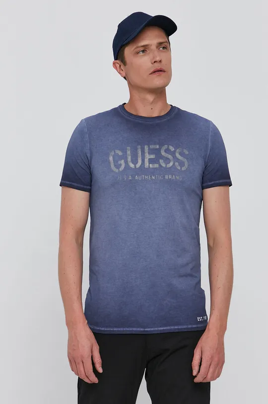 niebieski Guess T-shirt Męski