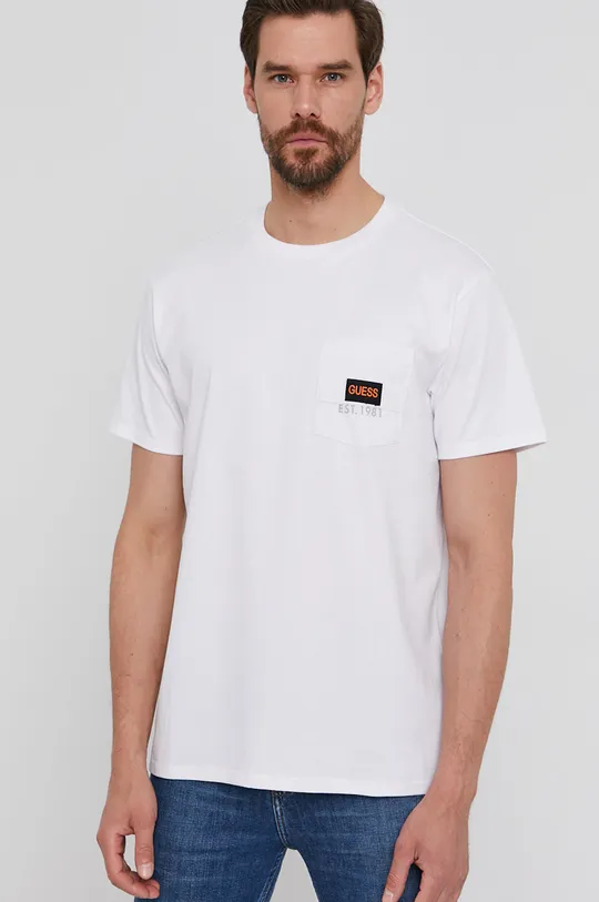 biały Guess T-shirt Męski