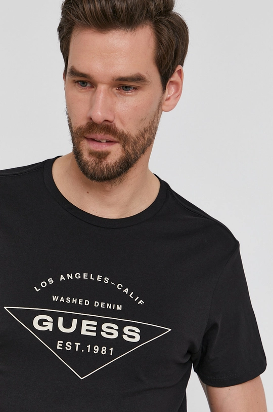 czarny Guess T-shirt Męski