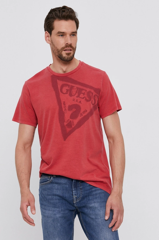 czerwony Guess T-shirt