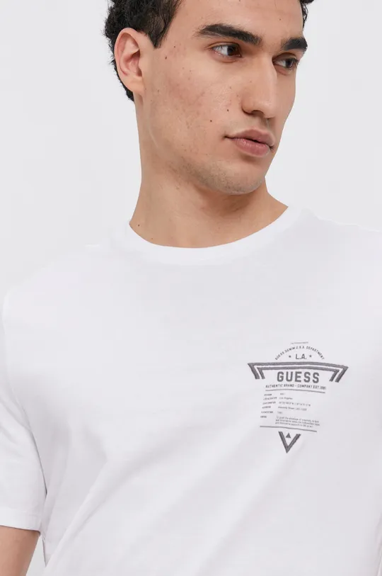 biały Guess T-shirt bawełniany