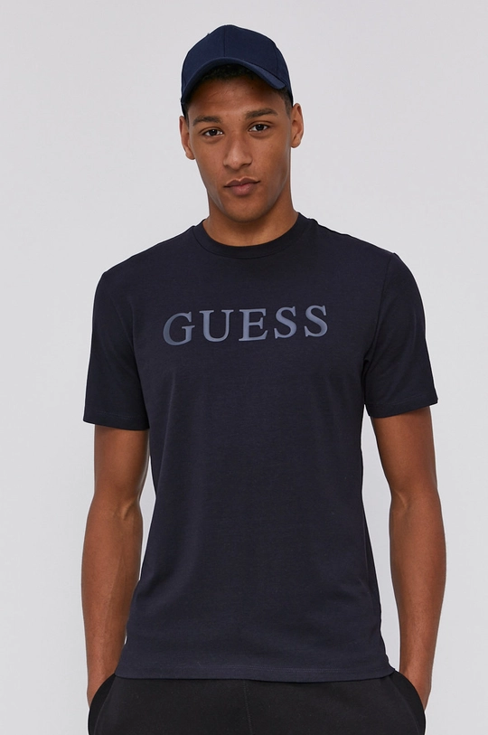 granatowy Guess T-shirt Męski