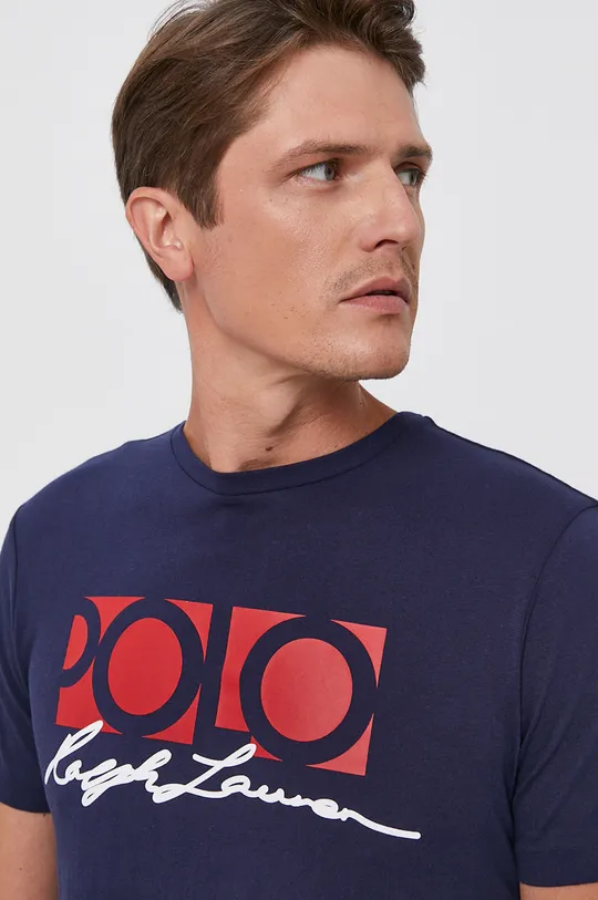 granatowy Polo Ralph Lauren T-shirt bawełniany 710843376004