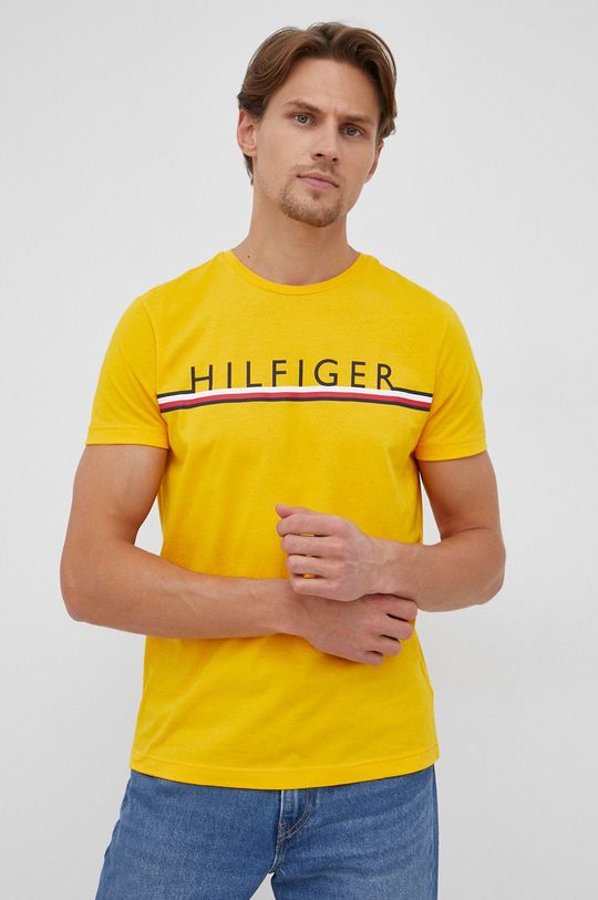 żółty Tommy Hilfiger - T-shirt bawełniany Męski