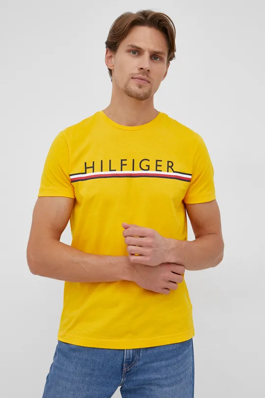 κίτρινο Tommy Hilfiger - Βαμβακερό μπλουζάκι Ανδρικά