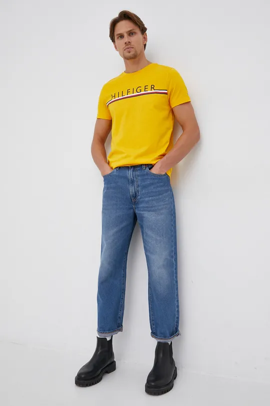Tommy Hilfiger - Βαμβακερό μπλουζάκι κίτρινο