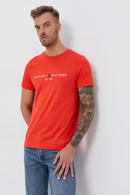 pomarańczowy Tommy Hilfiger - T-shirt bawełniany Męski