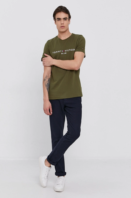 Tommy Hilfiger T-shirt bawełniany zielony