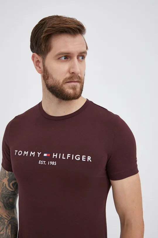 brązowy Tommy Hilfiger - T-shirt bawełniany