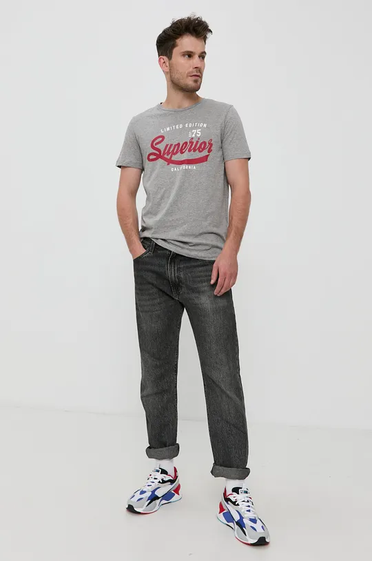 Produkt by Jack & Jones - T-shirt bawełniany szary