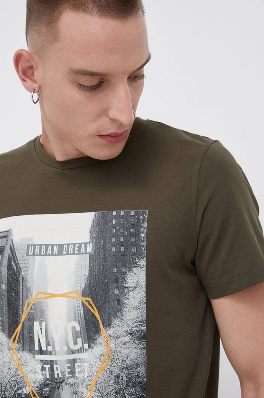 zielony Produkt by Jack & Jones T-shirt bawełniany Męski