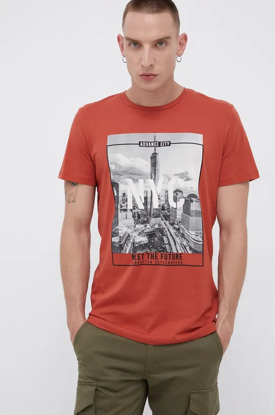 czerwony Produkt by Jack & Jones T-shirt bawełniany Męski