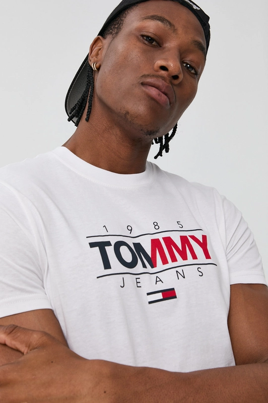 biały Tommy Jeans T-shirt bawełniany DM0DM11600.4890