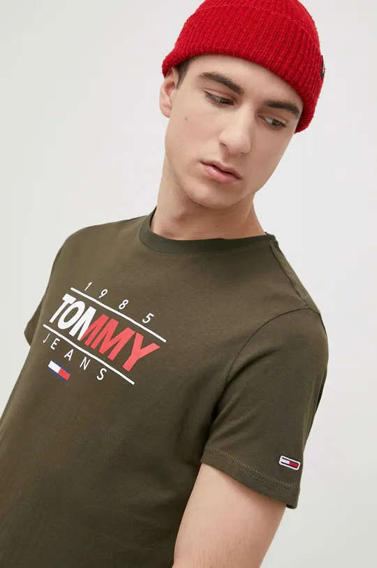 πράσινο Tommy Jeans - Βαμβακερό μπλουζάκι