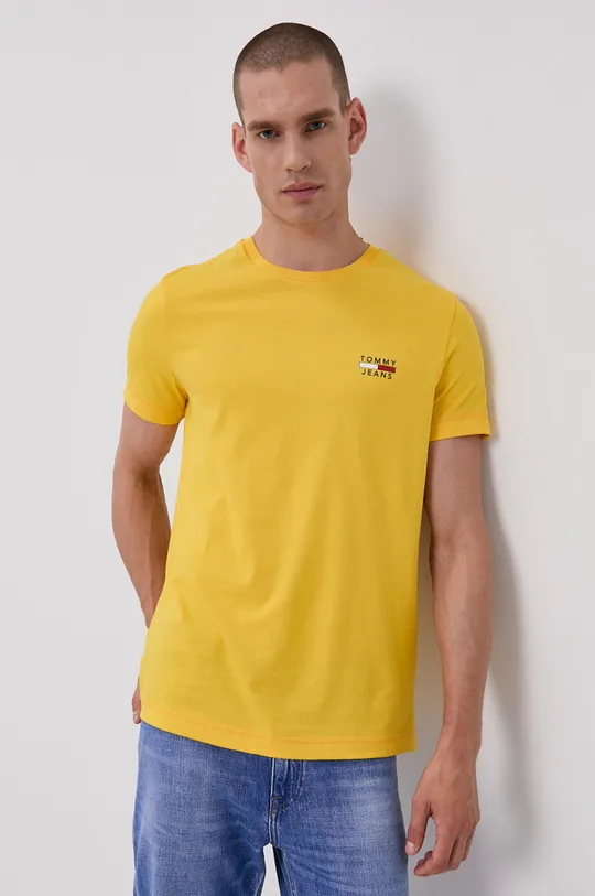 żółty Tommy Jeans T-shirt bawełniany DM0DM10099.4890