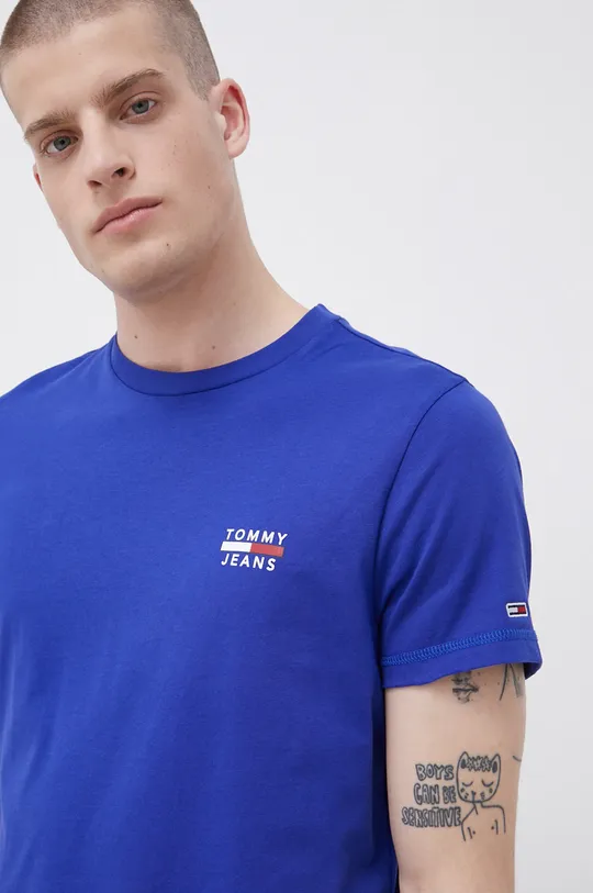 granatowy Tommy Jeans T-shirt bawełniany DM0DM10099.4890 Męski
