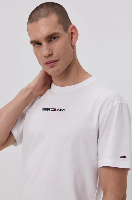 biały Tommy Jeans T-shirt bawełniany DM0DM09701.4890