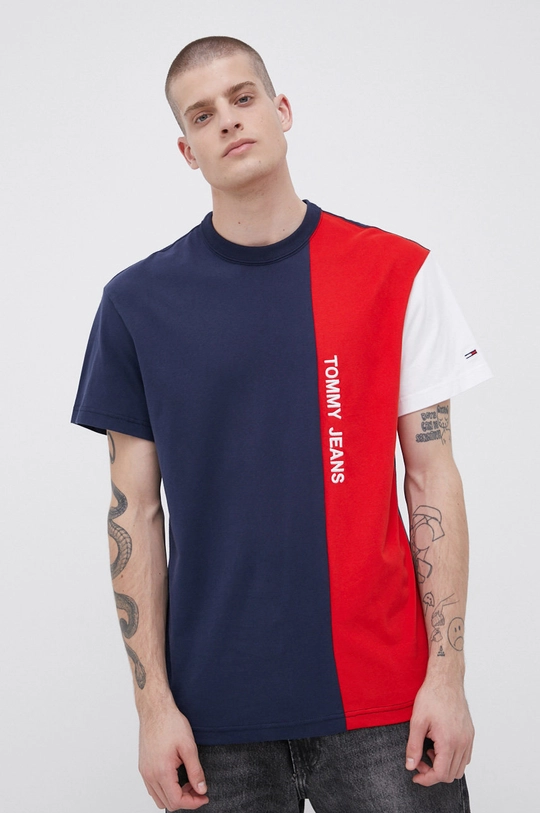 granatowy Tommy Jeans T-shirt bawełniany DM0DM11440.4890 Męski