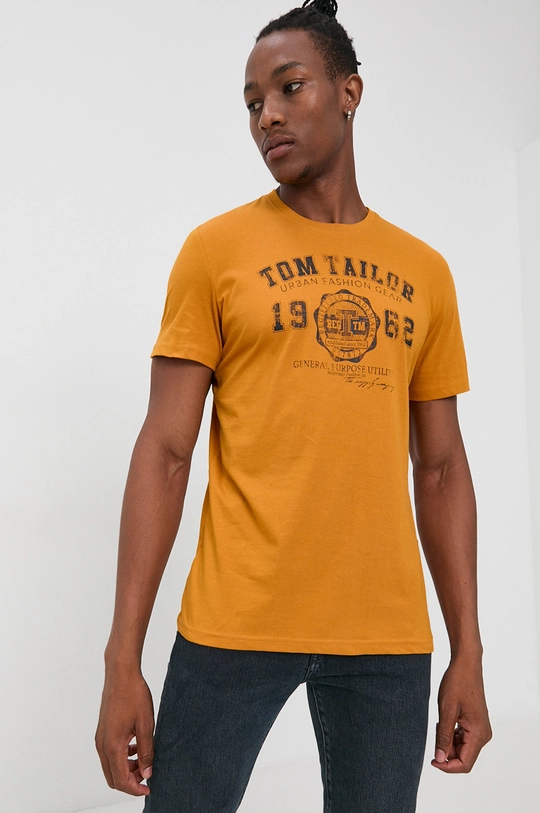 pomarańczowy Tom Tailor T-shirt bawełniany Męski