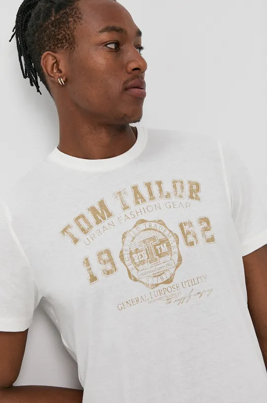 biały Tom Tailor T-shirt bawełniany