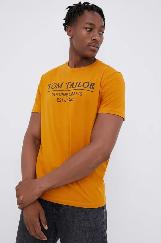 Bavlnené tričko Tom Tailor žltá