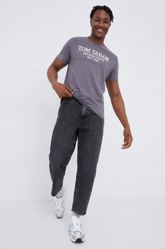 Tom Tailor T-shirt bawełniany szary