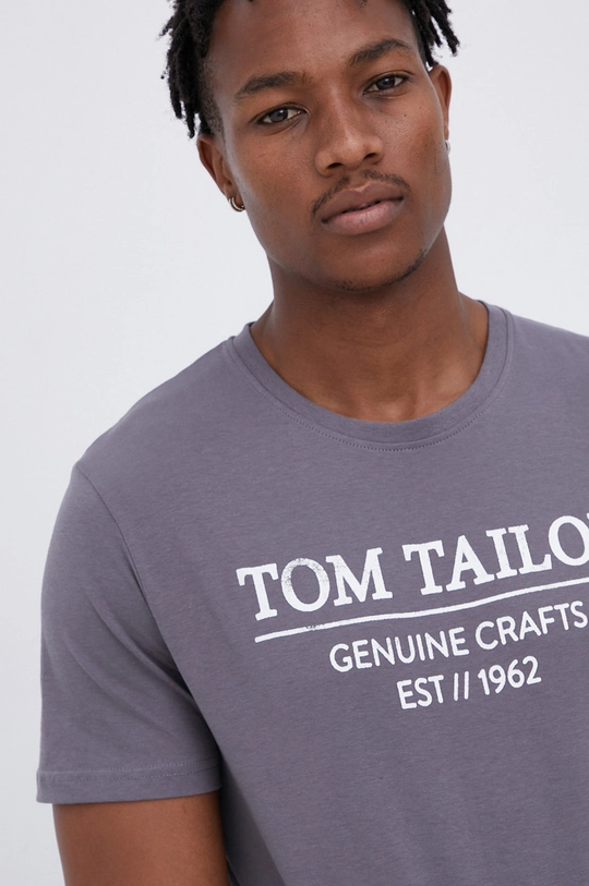 szary Tom Tailor T-shirt bawełniany