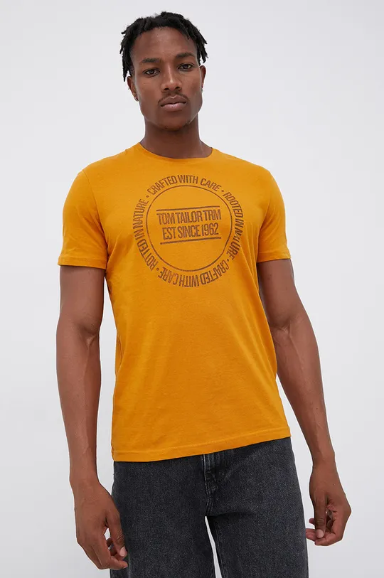 żółty Tom Tailor T-shirt bawełniany Męski