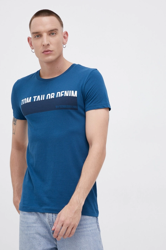 turkusowy Tom Tailor T-shirt bawełniany