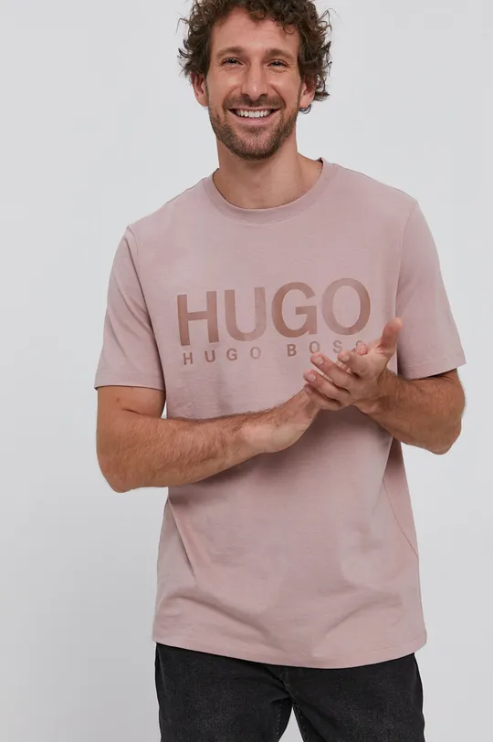 Hugo T-shirt 50454191 beżowy